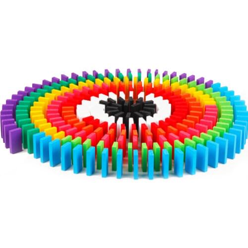 NEW 100/200/300/400/500pcs Children Color Sort Rainbow Wood Domino Blocks Kits Early Bright Dominoes Games Educational Toys Gift