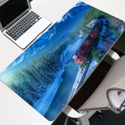 Mouse Pad Rgb Beautiful Scenery Train Game Accessories Player Desk Pad Non-slip Laptop One Piece Wholesale MousePad Carpet Xxl