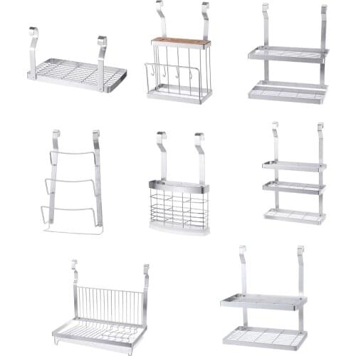 Stainless Steel Kitchen Organizer Multifunction Dish Drying Rack Wall Hanging Storage Holder Tableware Shelf Drainer 8 Types
