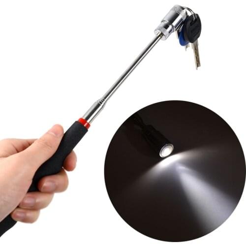 19-69CM Strong magnetic Pick Up Stick telescopic extension suction rod magnet pen for metal Picker Gap Cleaning LED pick up tool