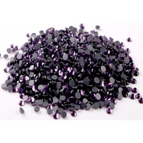 New Fashion Style SS6-SS30 Violet Hot Fix Rhinestone On Iron Glue Crystal Glass Hot Fix Rhinestones