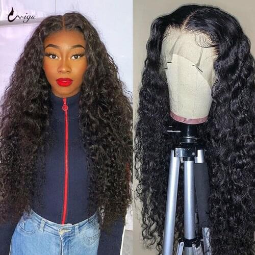 UWIGS 250 Density Water Wave Lace Front Wig 4x4 Closure Wig Lace Front Human Hair Wigs For Women Pre Plucked Water Wave Wig