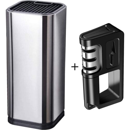 Knife Stand Holder For Kitchen Knife Scissors Stainless Steel Knife Holder Stand Block And knife Sharpener 4 In 1 Whetstone