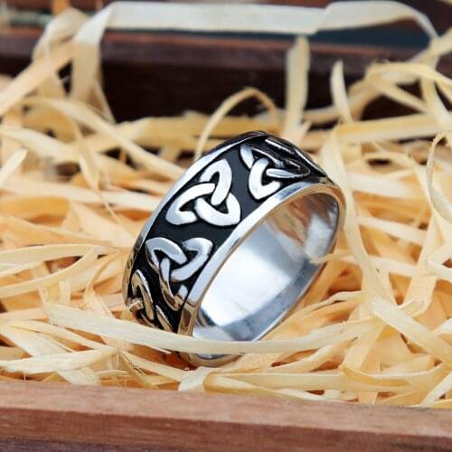 Simple Viking Stainless Steel Celtics Knot Ring Men Nordic Viking Ring Fashion Men Womens Nordic Amulet Jewelry Gift Wholesale