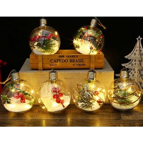 Transparent Snow Ball Pendants For Xmas Decor Christmas Tree Home Outdoor Drop Ornaments Holiday Wedding Hanging Pendants Craft