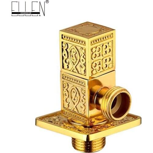 Vidric Gold Luxury Angle Valves 1/2"malex 1/2" male Brass Bathroom Angle Stop Valve Bathroom Filling Valves ELFV01