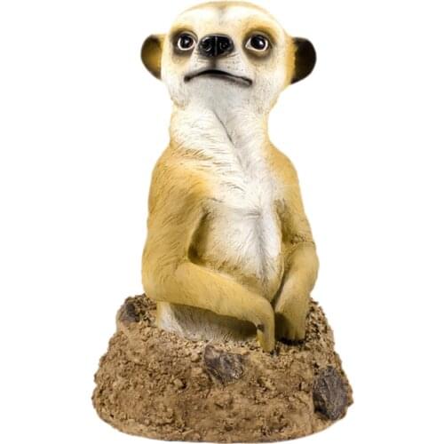 Garden Mongoose Statue Cute Figurine Model Art Home Landscaping Decoration