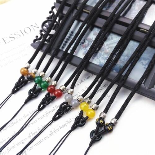 2pcs Hand Knited Necklace Silk Thread Knot Cord for Pendant- Double 8mm Beads