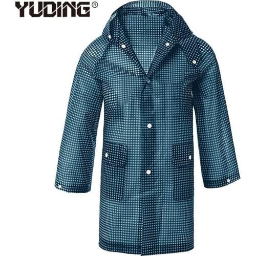 Yuding 110-140cm Children Raincoat Outdoors Waterproof Rain Jackets Poncho Plaid Raincoat Kids\boys\girls Rain Coat for Children
