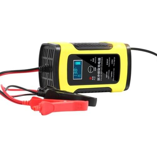 12V 6A LCD Display Motorcycle Car Battery Charger Fully Intelligent Repair Lead Acid Storage Charger Moto Intelligent EU US Plug