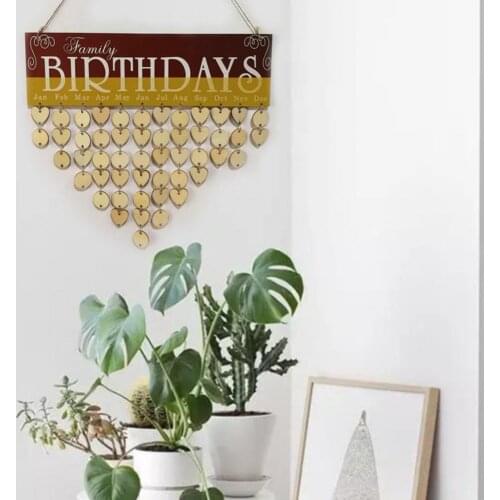 Meaningful Special Wooden Calendar Reminder Board DIY Wall Hanging Ornament for Home