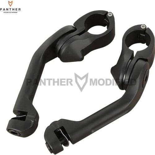 1-1/4" 32mm Matte Black Motorcycle Highway Engine Guard Bar Foot Peg Rest Mount Kit Case for Harley Sportster XL 1200 Iron 883