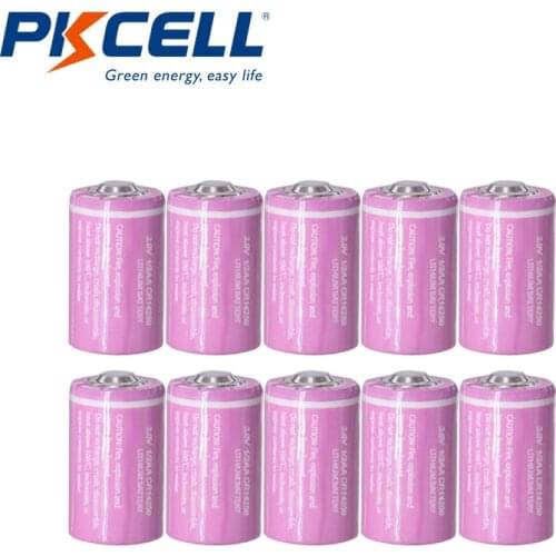 10cs PKCELL CR14250 CR 1/2AA 14250 CR-1/2AA 3V Lithium Battery 650mAh for Lamp Radio Eletronic Lock