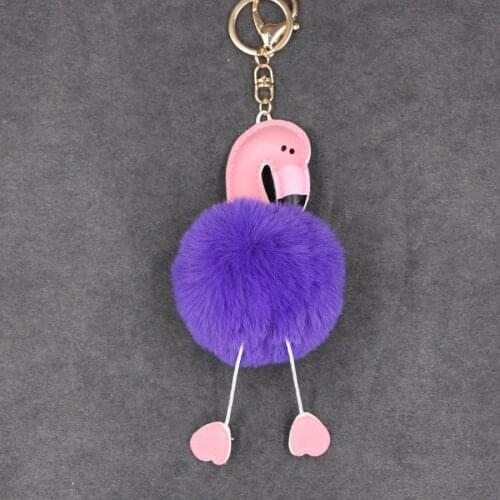 3pcs Pompom Flamingo Keychain Phone Car Bag Valentines Day Gift Wedding Decoration Car New Year Birthday Gifts Friend Party Favo