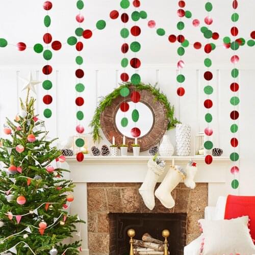 4M Twinkle Circle Paper Garlands Pendant Ornaments Christmas Decorations for Home New Year 2020 Accessories Navidad Party Decor