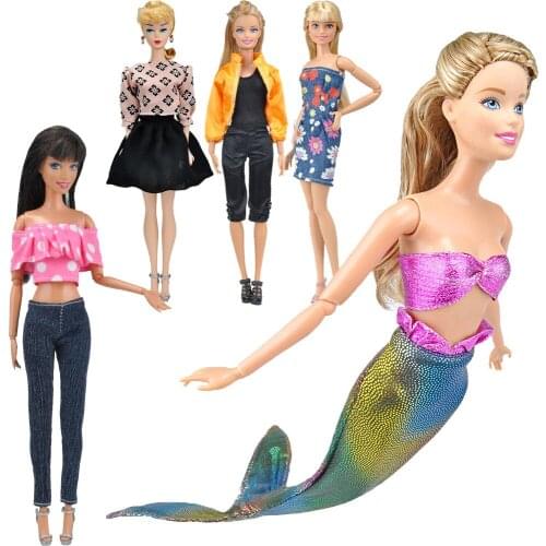 5Pcs/set Doll Clothes 1/6 Random Fashion Daily Casual Wear Outfit Suit Skirts Cosplay Costume For Barbie Doll Accessories Toys