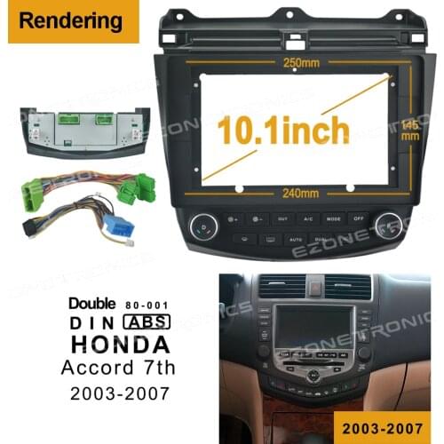 2Din Car DVD Frame Audio Fitting Adaptor Dash Trim Facia Panel 10.1inch For Honda Accord 7th 2003-2007 Double Din Radio Player