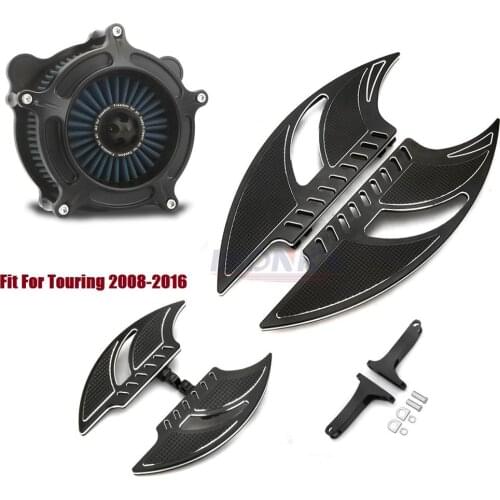 Black F+R Floorboards Footpegs Air Cleaner filters Fit For harley Touring street glide Trike 2008-2016 Softail slim heritage 16