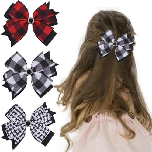 Children Hair Pins Plaid Butterfly Hair Clips Child Butterfly Hair Accessories Kids Hairpins Headwear Hair Accessories