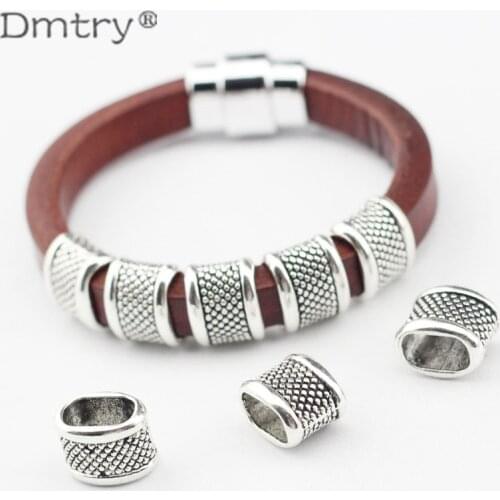 Dmtry 10pcs/lot 30% Off Trendy Jewelry For Making Leather Bracelet Necklace Handmade DIY Wholesale Spacers Beads Gift LC0082