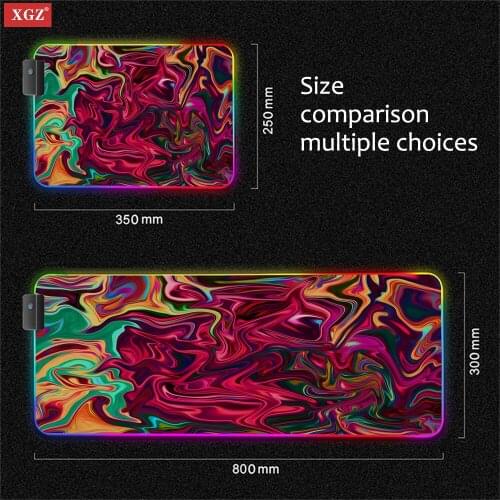 Xgz 800x300 Large LED RGB Lighting Gaming Mouse Pad XXL Player Pad Large Mouse Pad CS Corrugated for Computer Office Desk Mat