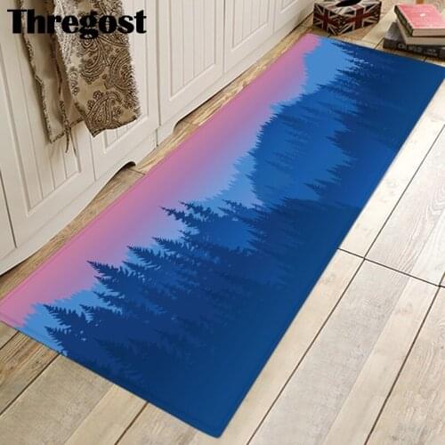 Thregost Print Modern Kitchen Mat Microfiber Door Mats Bathroom Anti Slip Rugs New Home Door Rug Washable Toilet Bathtub Carpet