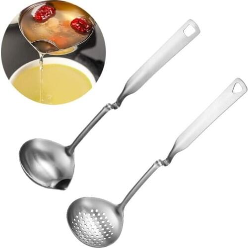 1Pc Stainless Steel Hot Pot Strainer Scoops Oil Soup Spoon Skimmer Spoon Slotted Strainer Ladle Colander Kitchen Cooking Utensil