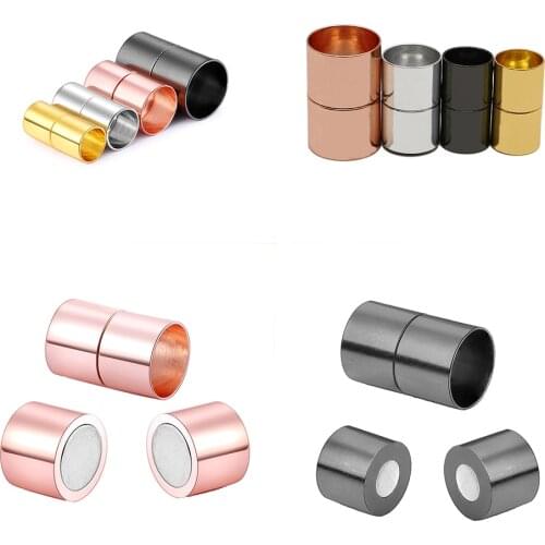 6-10pcs/lot 4 colour Magnetic Clasp 3-15 mm Leather Cord Bracelet Connectors For DIY Jewelry Making Findings Accessories