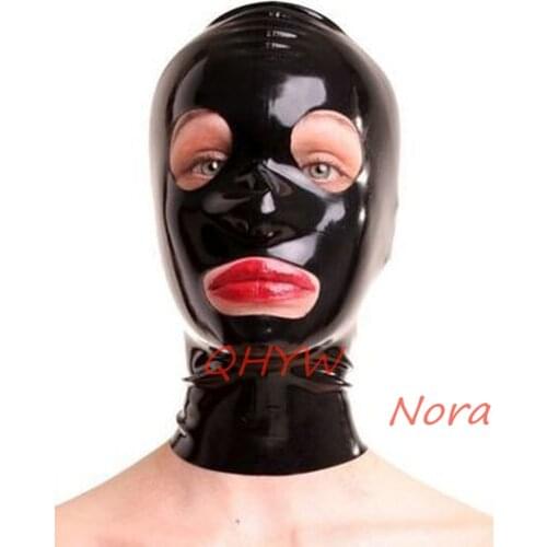 Sexy design Women Full Face Mask handmade Latex Hood Open Eye and Nose Holes fetish customize size wonder cosplay costume