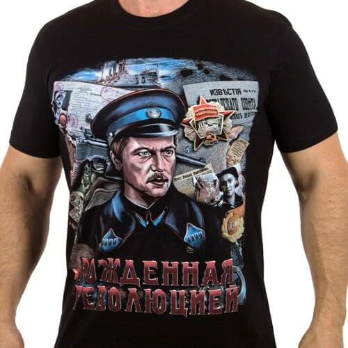 Men t-shirt with Russian polices T-Shirts russia putin military cult Mens Clothing