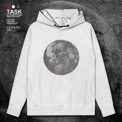 Galactic astronauts real moon moon moon satellite mens hoodies Sportswear winter sweatshirt long sleeve autumn clothes
