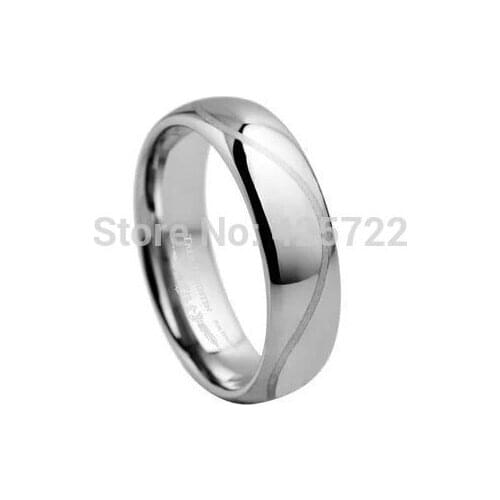 Width 6mm all range of US Size 7/7.5/8/8.5/9/9.5/10/10.5/11/12 men ring Tungsten wedding band curve line laser wholesale