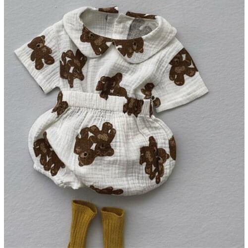 Adorable Baby Boys Clothing Set Summer Soft Breathable Cotton Infant Kids Shirt+Bloomers Set Toddler Girls Clothing Outfits 0-24