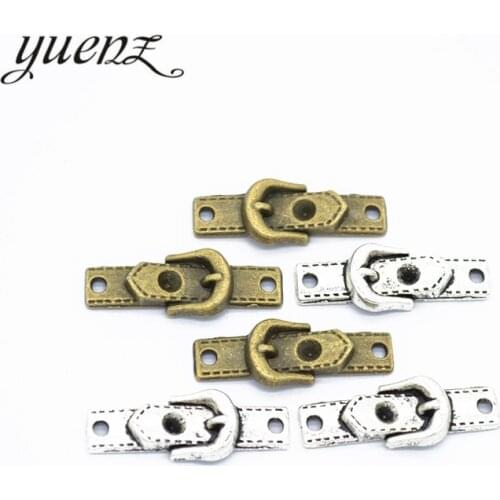 YuenZ 20 pcs Metal belt Charms Pendants Antique Jewelry Making DIY Handmade Craft 24*9mm J303
