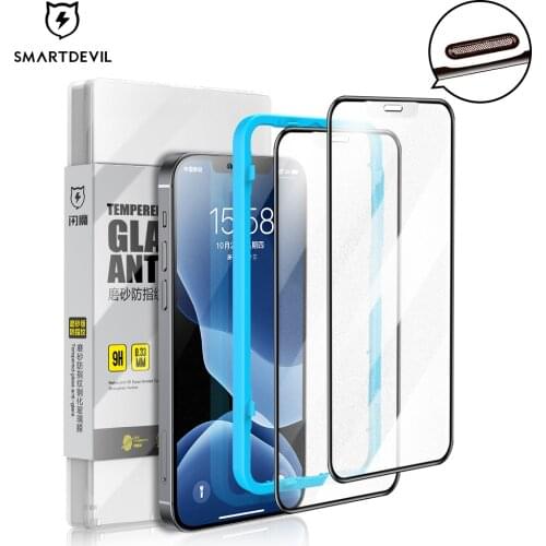 SmartDevil Dust Proof Screen Protector For iPhone 12 11 Pro Max X XS XR Glass Matte For iPhone 7 8 Plus SE 2020 6 6s Full Cover