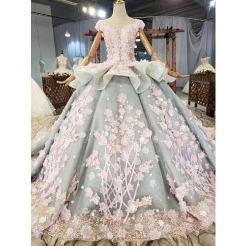 Real Photo Princess Ball Gown Wedding Dresses 2021 3D Floral Appliqued Beaded Plus Size Bridal Gowns robes de mariée