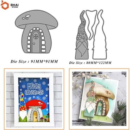 Carbon Steel Metal Cutting Die DIY Santa Claus Mushroom House Suitable for Decorative Scrapbook Album Festival Card Making