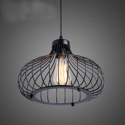 Nordic retro Creative personality Wrought iron Lamp Birdcage Pendant Lights Restaurant Bar clothing store Lantern Lamp Fixture