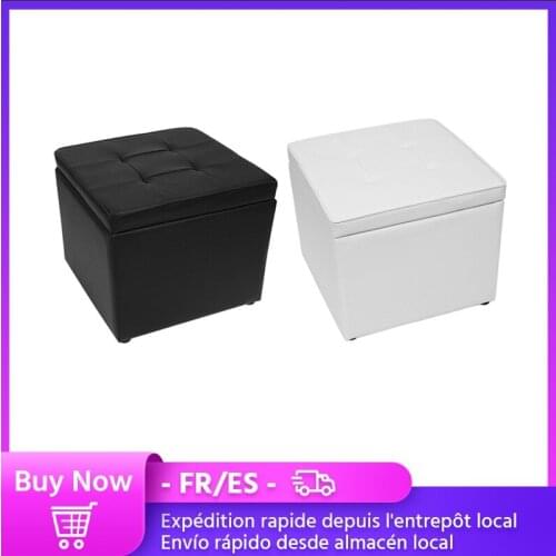 Folding Footstool Storage Box PVC Leather Sofa Chair Square Footstool Home Organizers Box Space Saving Home Furniture HWC