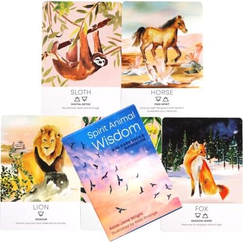 High Quality Special Style Classic New Spirit Animal Wisdom Tarot Cards Popular Style Oracle Cards with Guide Book Board Game