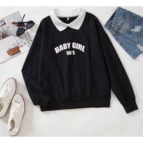 90s Top Baby Girl Hooded Sweatshirts Pullover Harajuku Hoodie Korean Fashion Clothing Cotton Tops Female Aesthetic Long Sleeve