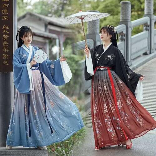 Traditional Ancient Chinese Woman Elegant Hanfu Dress Fairy Stage Retro Tang Dynasty Folk Dance Performance Cosplay Costumes