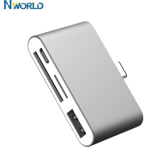Nworld Type-C Mobile Muti SD TF Card Reader Hub OTGAdpeter Converter For Iphone Samsung Galaxy Note 8 Macbook
