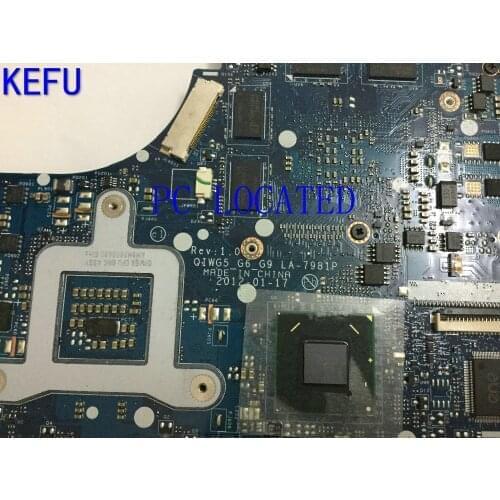 KEFU STOCK QIWG5_G6_G9 LA-7981P Laptop motherboard for LENOVO G580 NOTEBOOK PC ,WITH VIDEO CHIP GT630M 2GB