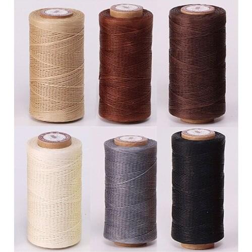 Quality 6 Colors 50m 150D Leather Sewing Waxed Thread Cord for Leather Craft DIY 1mm Diameter Wax line Stitching Thread Cord Set