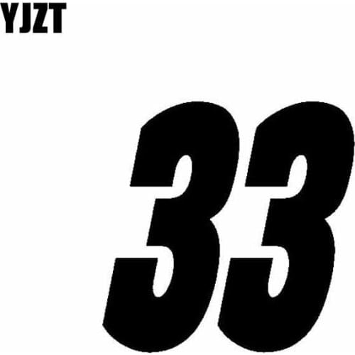 YJZT 14CM*13.9CM lucky Number 33 Vinyl Car-styling Decor Decal Car Sticker Black Silver C11-0909