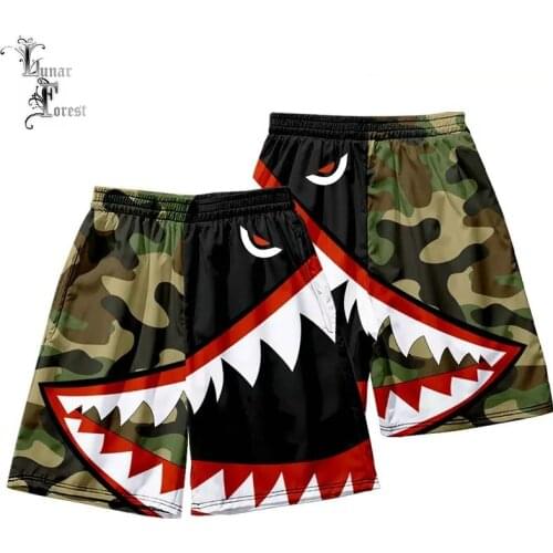 Funny 3D Camouflage Shark Printing Trunks Beach Board Pants