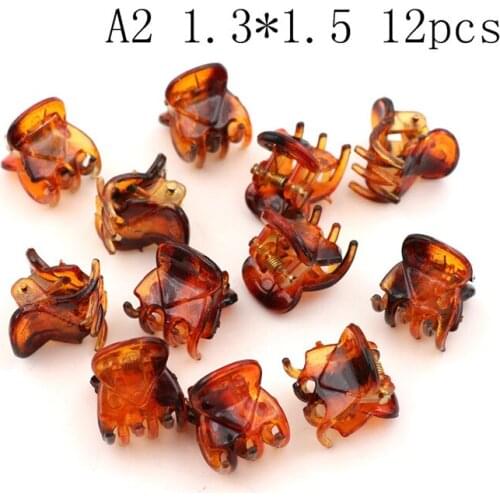 12pcs Hair Claw Clips for Women Girls Accessories Black Brown Transparent Plastic Mini Claws Hairclip Clamp Gifts