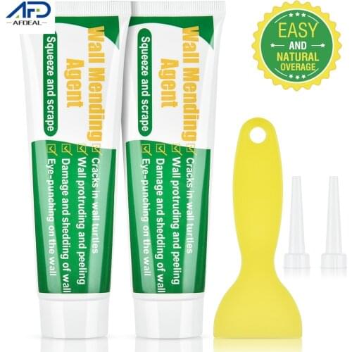 1/2Pcs 100g Wall Mending Agent Wall Repair Cream with Scraper Board Household Walls Peeling Graffiti Gap Repair Paste