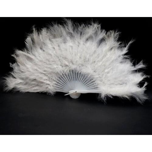 1PCS Fluffy Feather Folding Fan Dance Stage Show Props Wedding Party Feather Fan Decoration Hand Fans Wedding Favors Chrismas